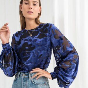 & Other Stories Sheer Burnout Velvet Blouse